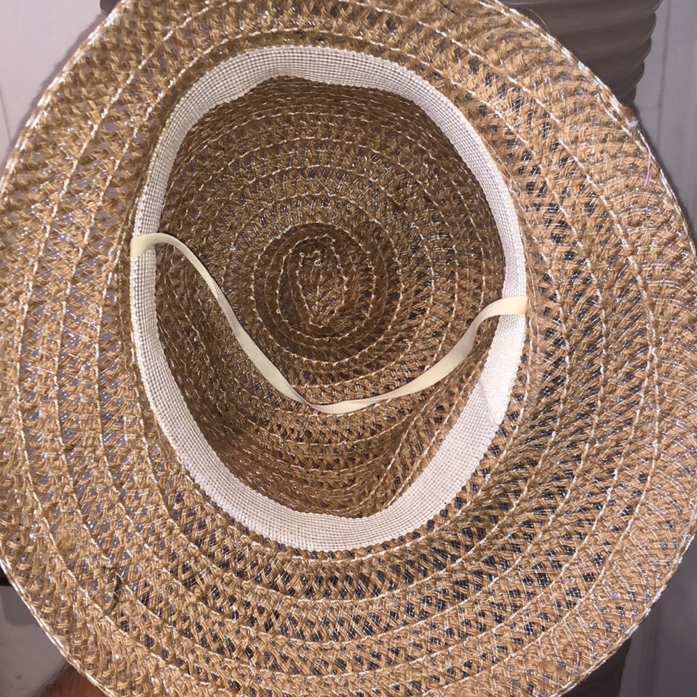 NEW Woven Straw Sun Hat w/ Flower Accent – Boho Summer Beach Hat Natural Tan - Picture 4 of 4